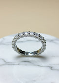 1.5 CT Round Moissanite Eternity Band in Platinum-Plated .925 Sterling Silver