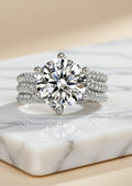 5 Carat Round-Cut Moissanite Engagement Ring in .925 Sterling Silver