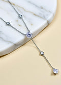 1.5CT Moissanite Y-Drop Necklace in .925 Sterling Silver, 16 + 2 Inch