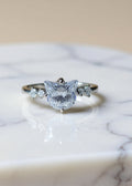 2CT Cat-Shaped Moissanite Ring in Platinum-Plated .925 Sterling Silver