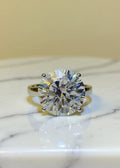 10CT Round-Cut Moissanite Solitaire Engagement Ring in .925 Sterling Silver