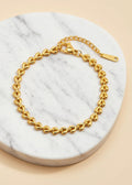 18K Gold-Plated Heart Link Bracelet in Stainless Steel