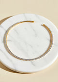 Zircon Tennis Choker Necklace in Gold or Silver Tone