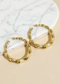 Bamboo Hoop Earrings in Hot Pink, Black or 18K Gold-Plated