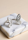 Adjustable Butterfly Ring in Gold or Silver Titanium Steel