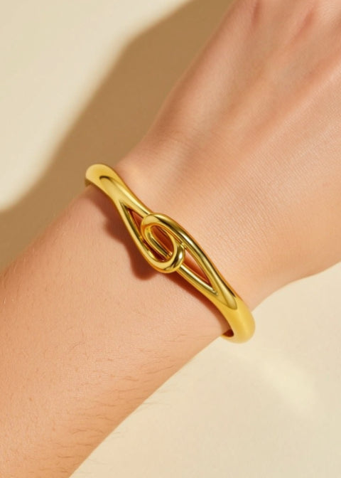 18K Gold-Plated Zircon Bangle Bracelet, 3 Statement Styles