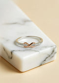 925 Sterling Silver Infinity Ring with Zircon Stones, Pink or White