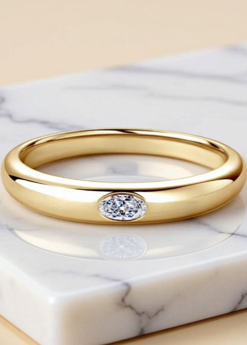 0.2CT Emerald-Cut Moissanite Ring in .925 Sterling Silver, Gold or Silver