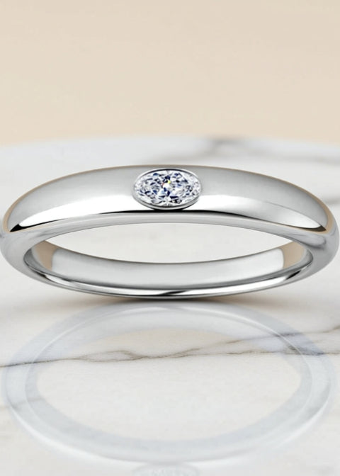 0.2CT Emerald-Cut Moissanite Ring in .925 Sterling Silver, Gold or Silver