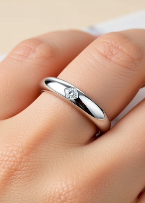 0.2CT Emerald-Cut Moissanite Ring in .925 Sterling Silver, Gold or Silver