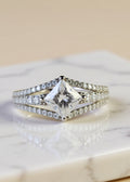 1 Carat Princess-Cut Moissanite Ring in Platinum-Plated Sterling Silver