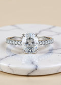 3 Carat Oval-Cut Moissanite Engagement Ring in .925 Sterling Silver