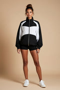 Color-Block Zip-Up Track Jacket with Pockets