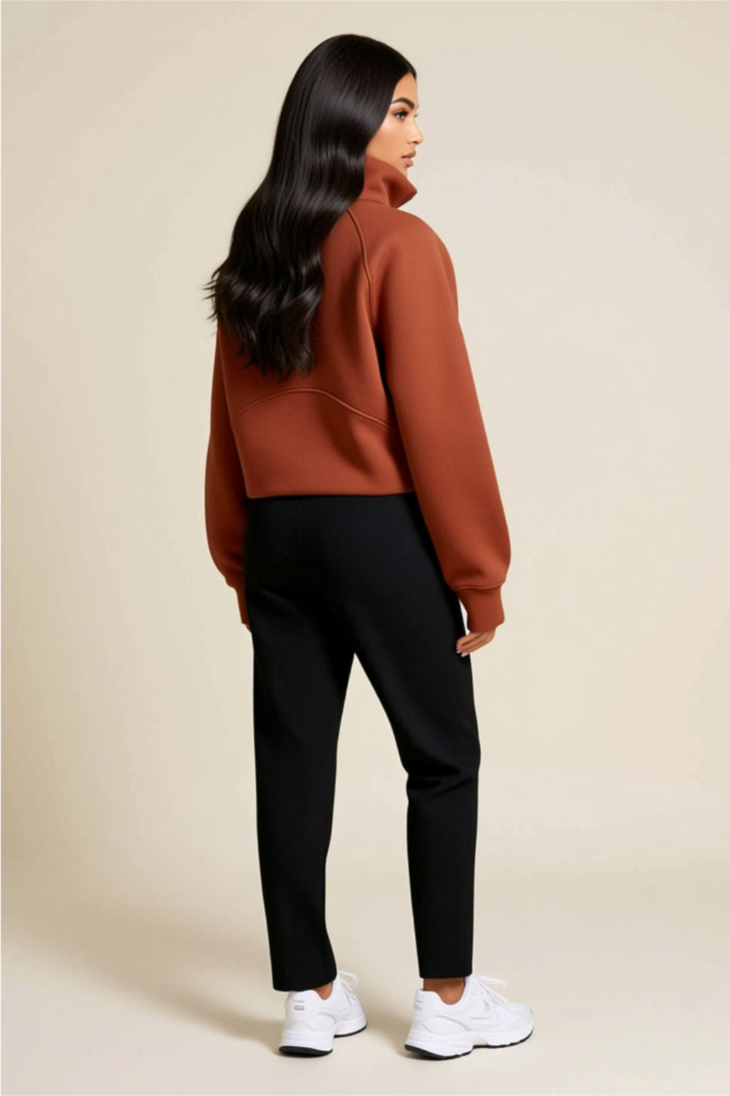 Quarter-Zip Pullover Sweatshirt with Kangaroo Pocket