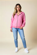 Zip-Up Hoodie with Drawstring & Pockets