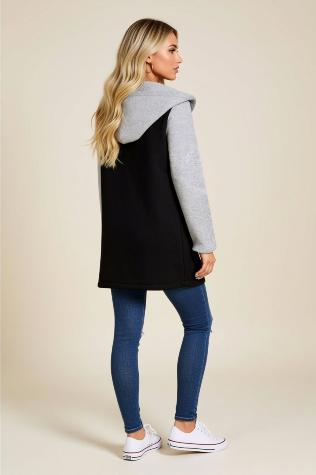 Hooded Zip-Up Jacket with Pockets