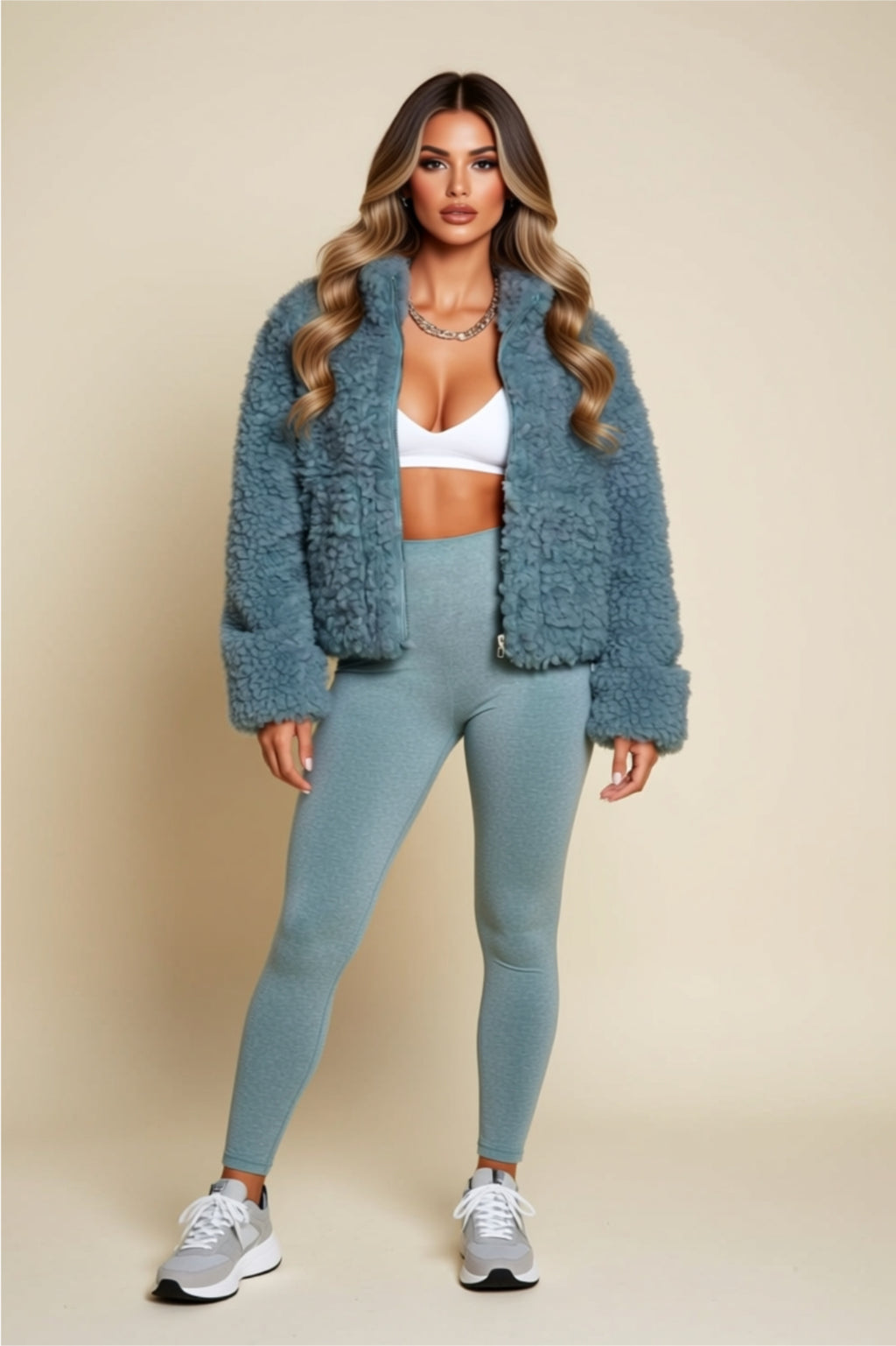 Oversized Zip-Up Sherpa Jacket