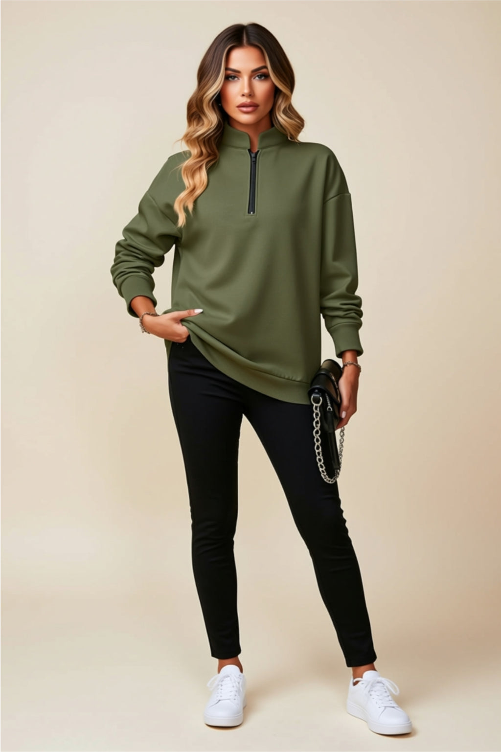 Quarter-Zip Pullover Sweatshirt
