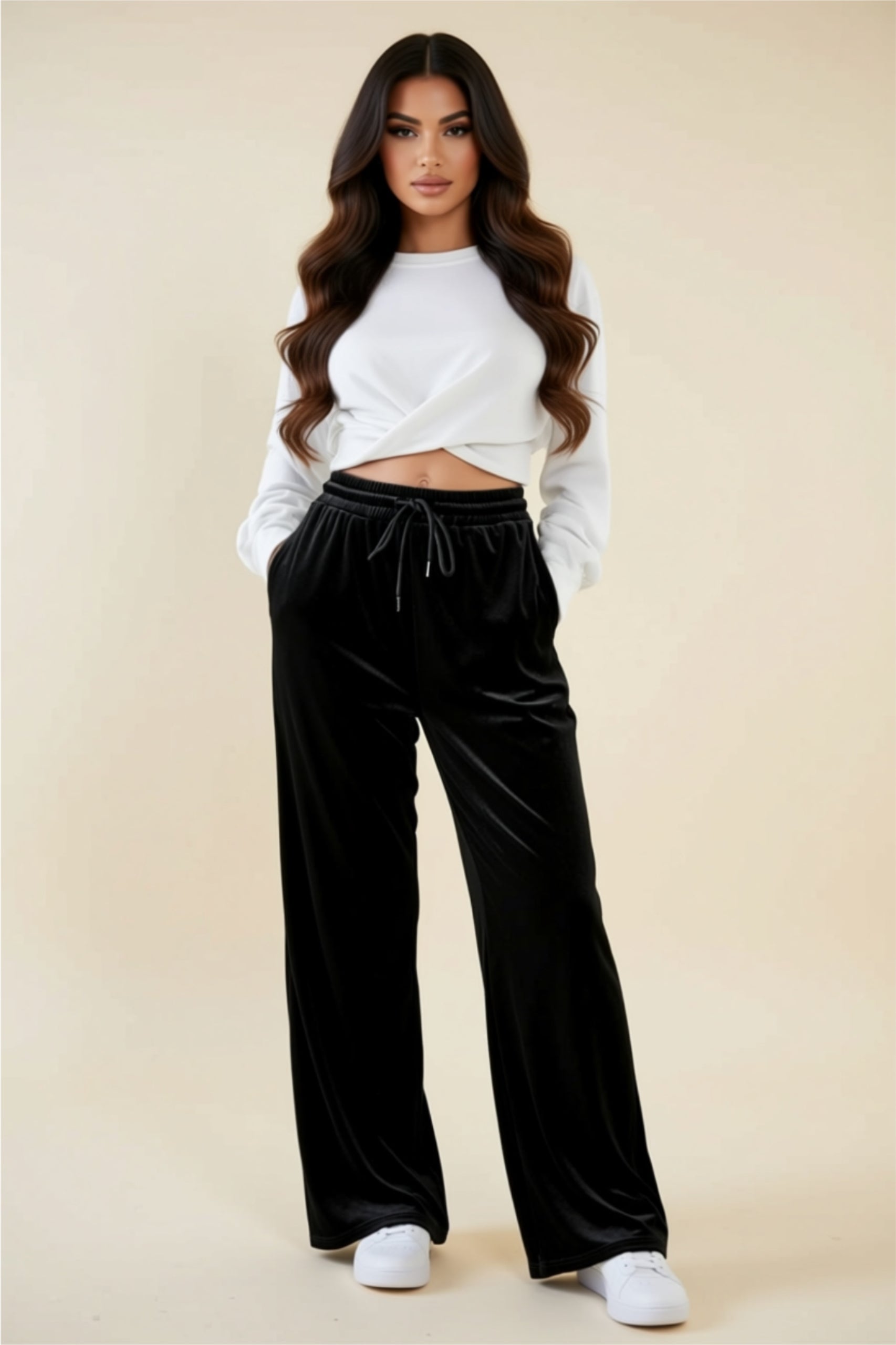 Wide-Leg Drawstring Lounge Pants