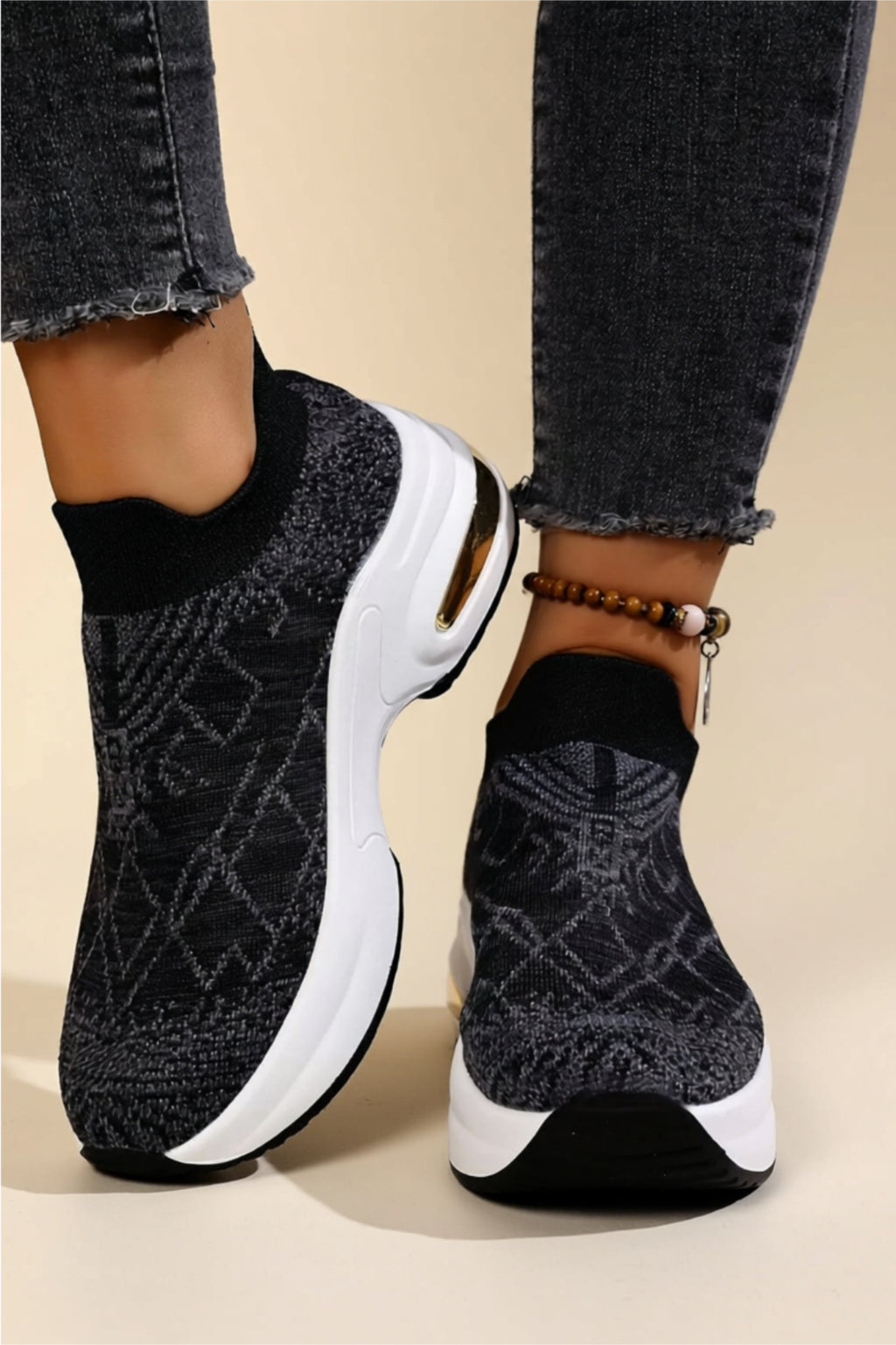Slip-On Mesh Sneakers with Cushioned Low Heel