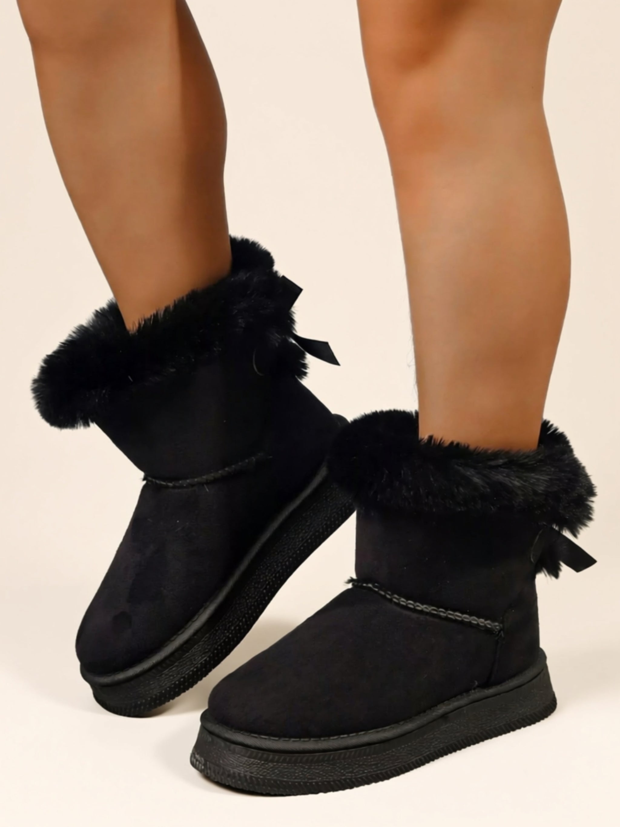 Vegan Leather Flat Boots
