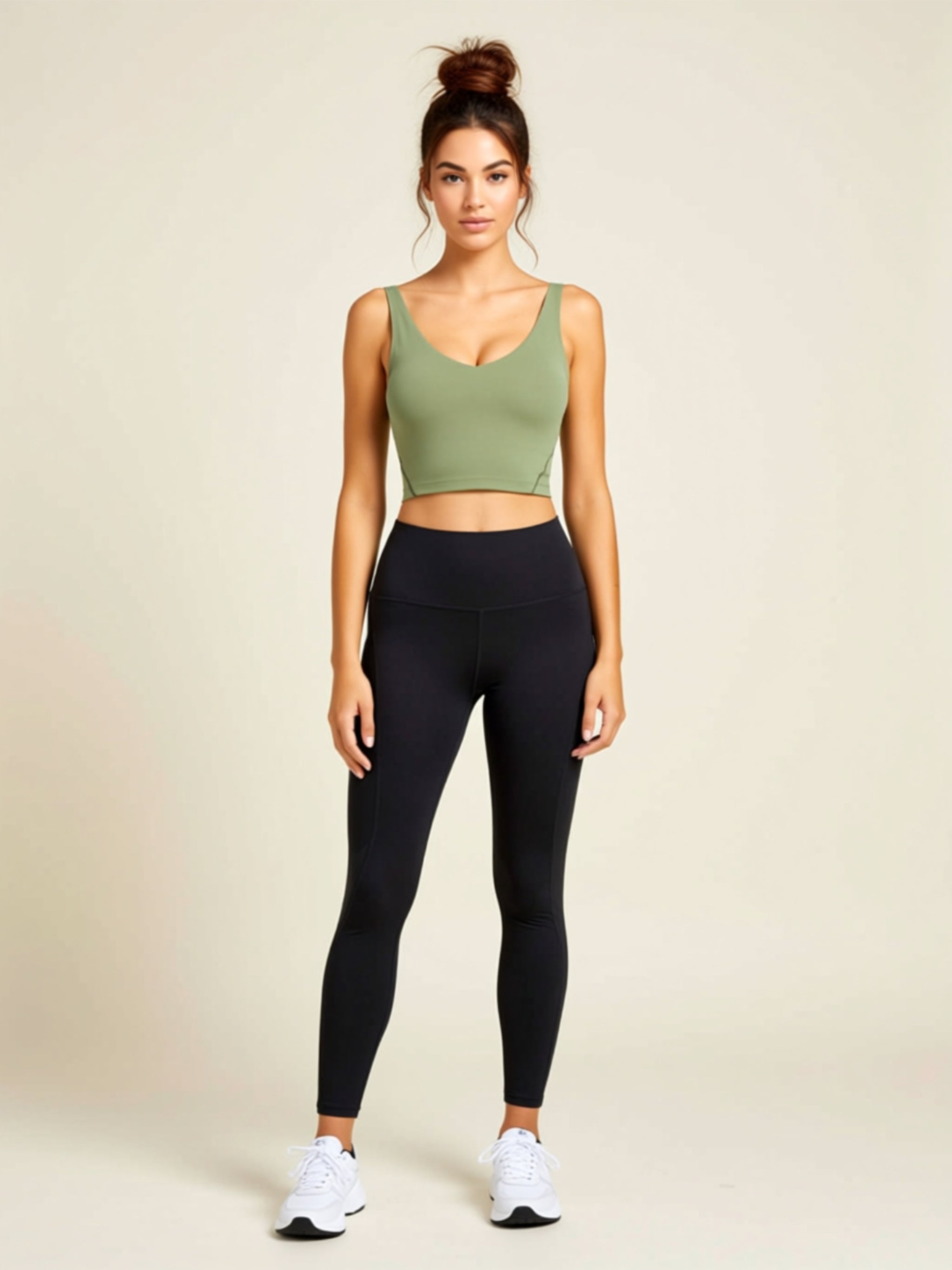 High‑Stretch Nylon Spandex Basic Top