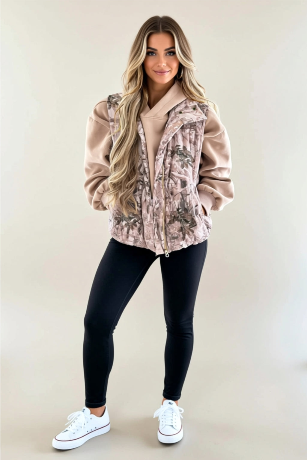 Gilet matelassé épais zippé avec col montant