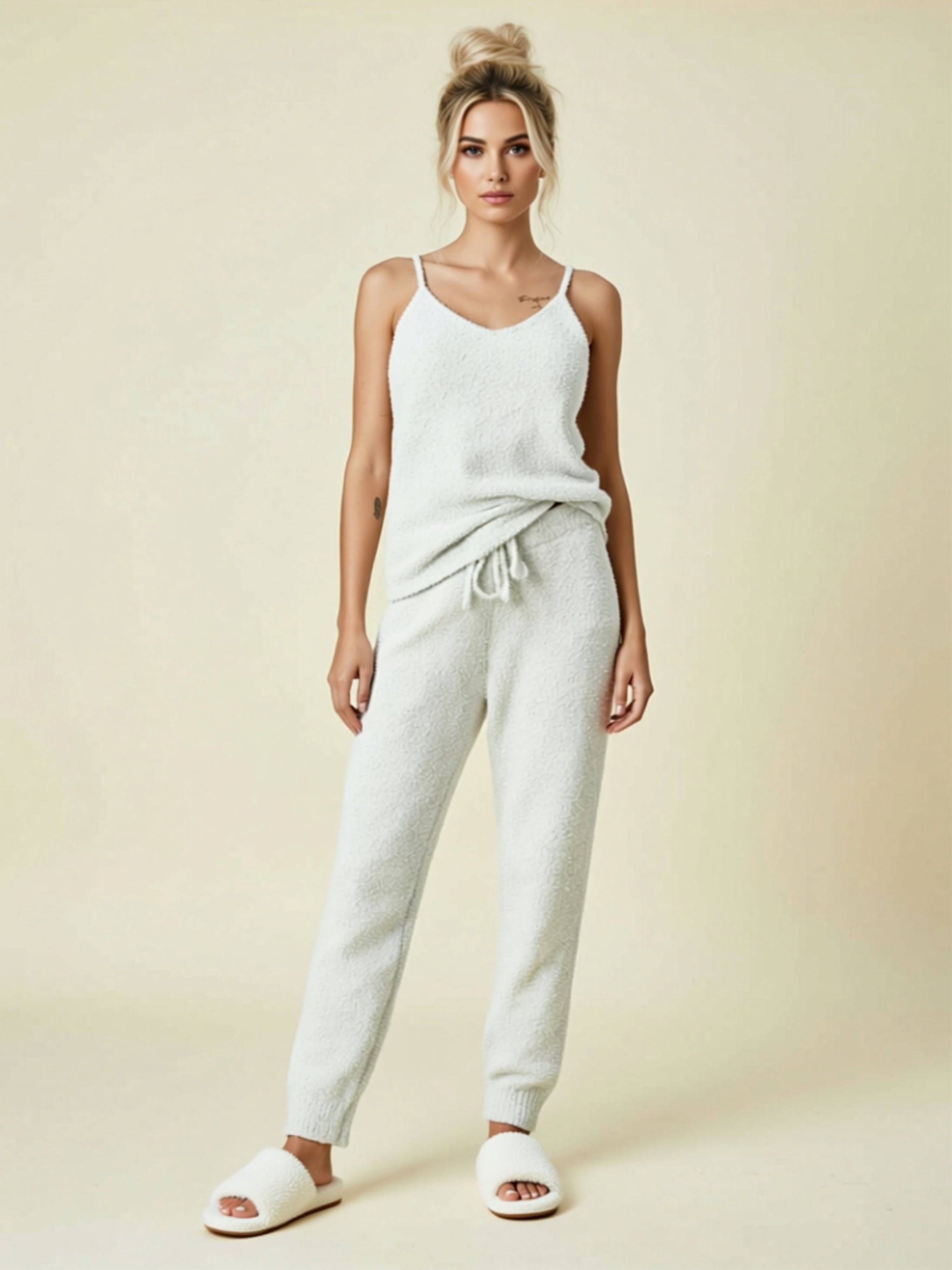 Basic 2‑Piece Acrylic Pant Set