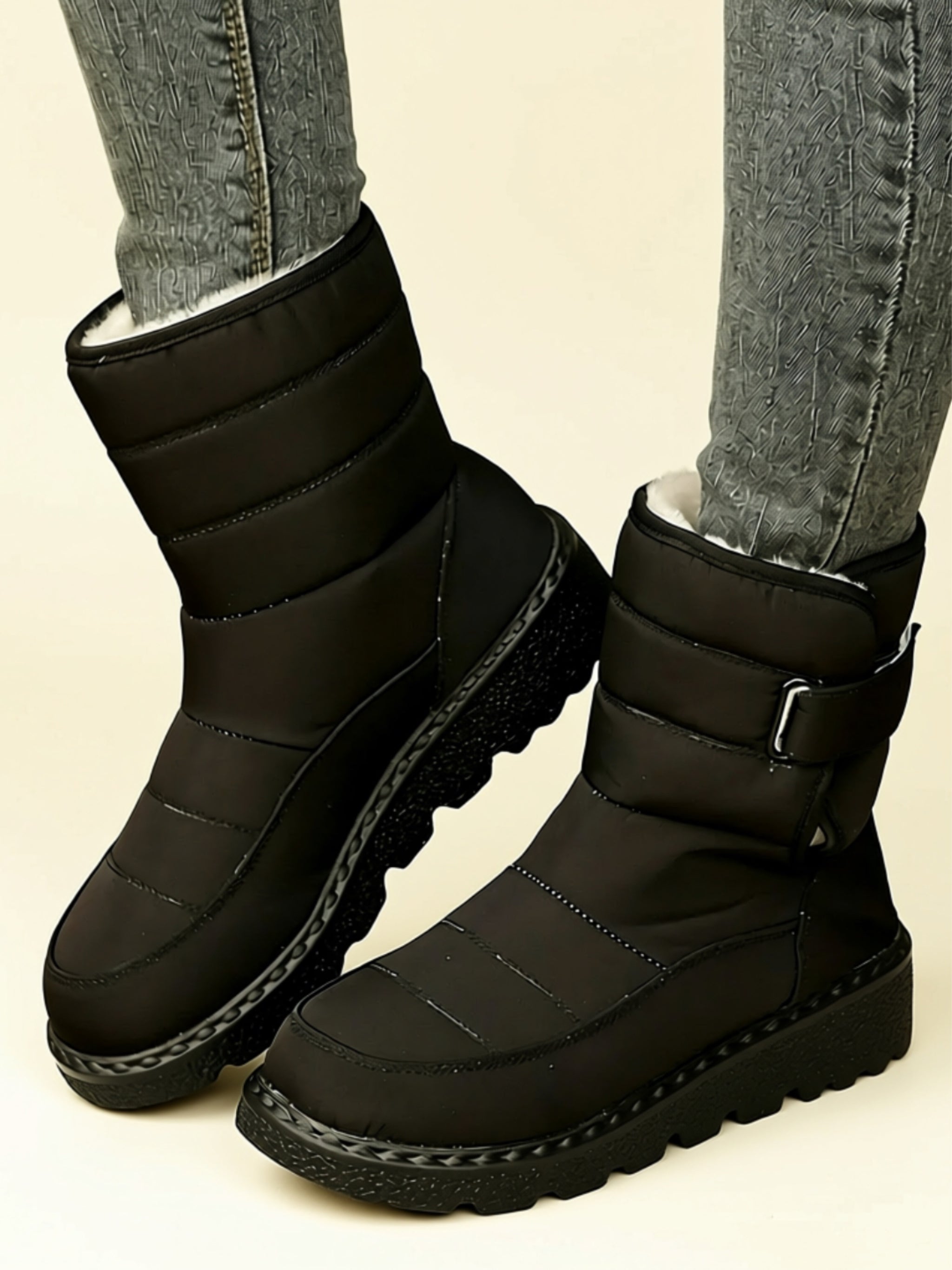 Vegan Leather Flat Boots