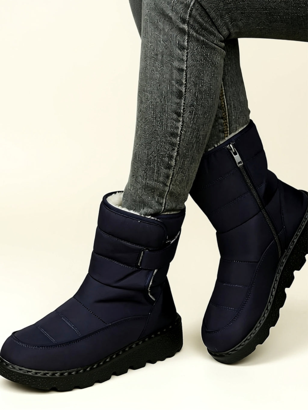 Vegan Leather Flat Boots