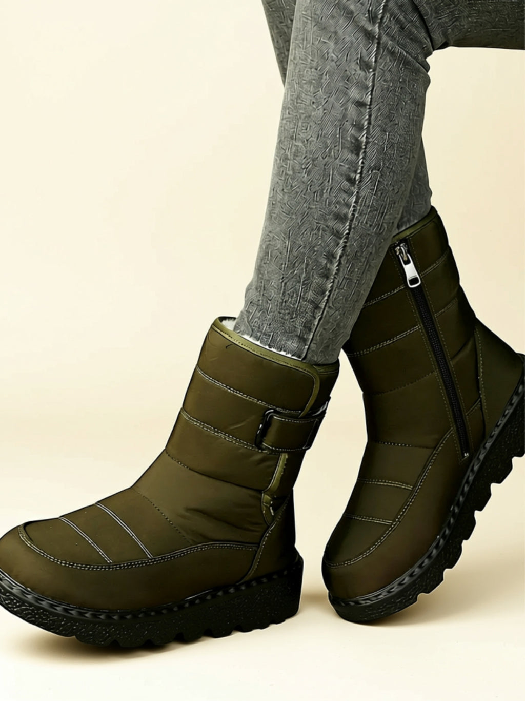 Vegan Leather Flat Boots