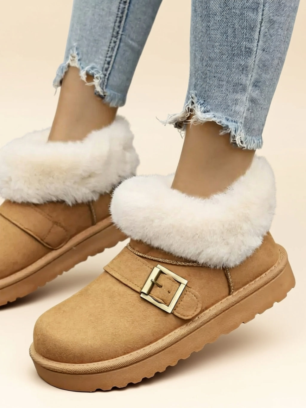 Vegan Leather Cozy Flat Boots