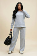 Rundhals-Sweatshirt- und Hosen-Set
