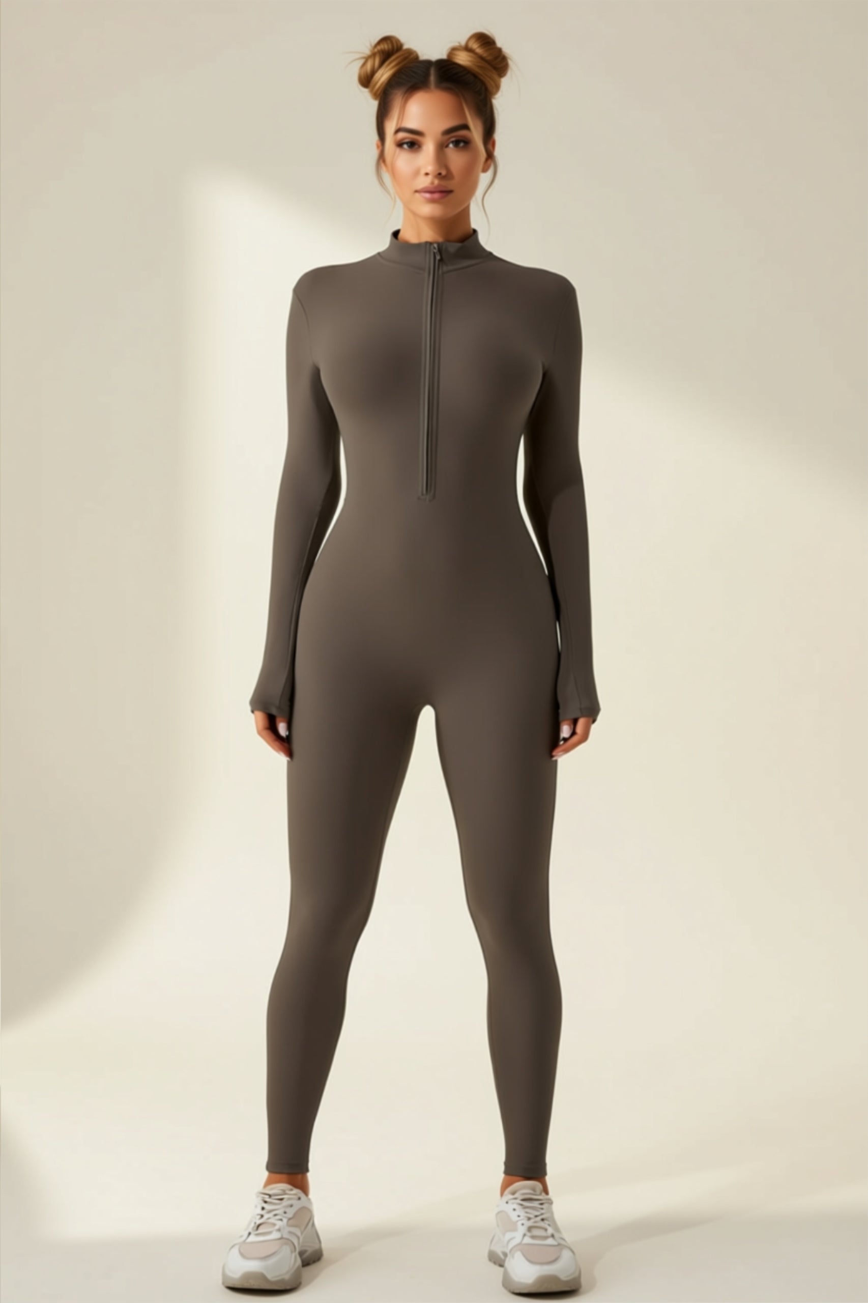 Full-Length Zip Front Active Jumpsuit