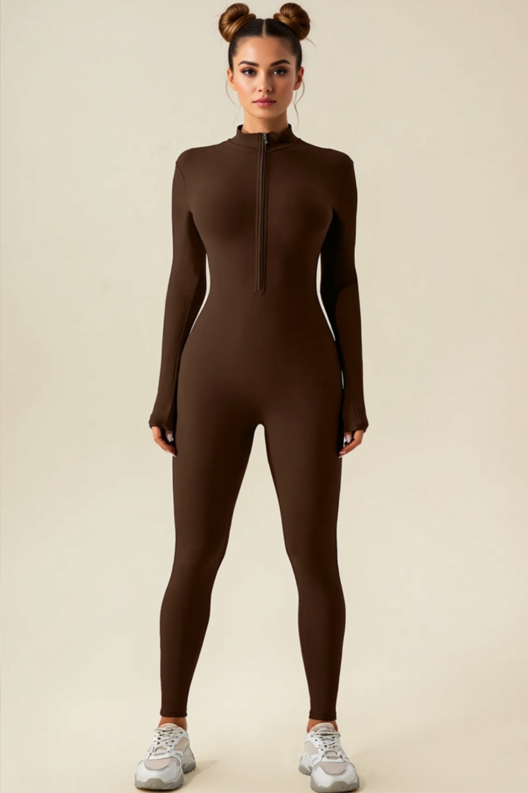Full-Length Zip Front Active Jumpsuit