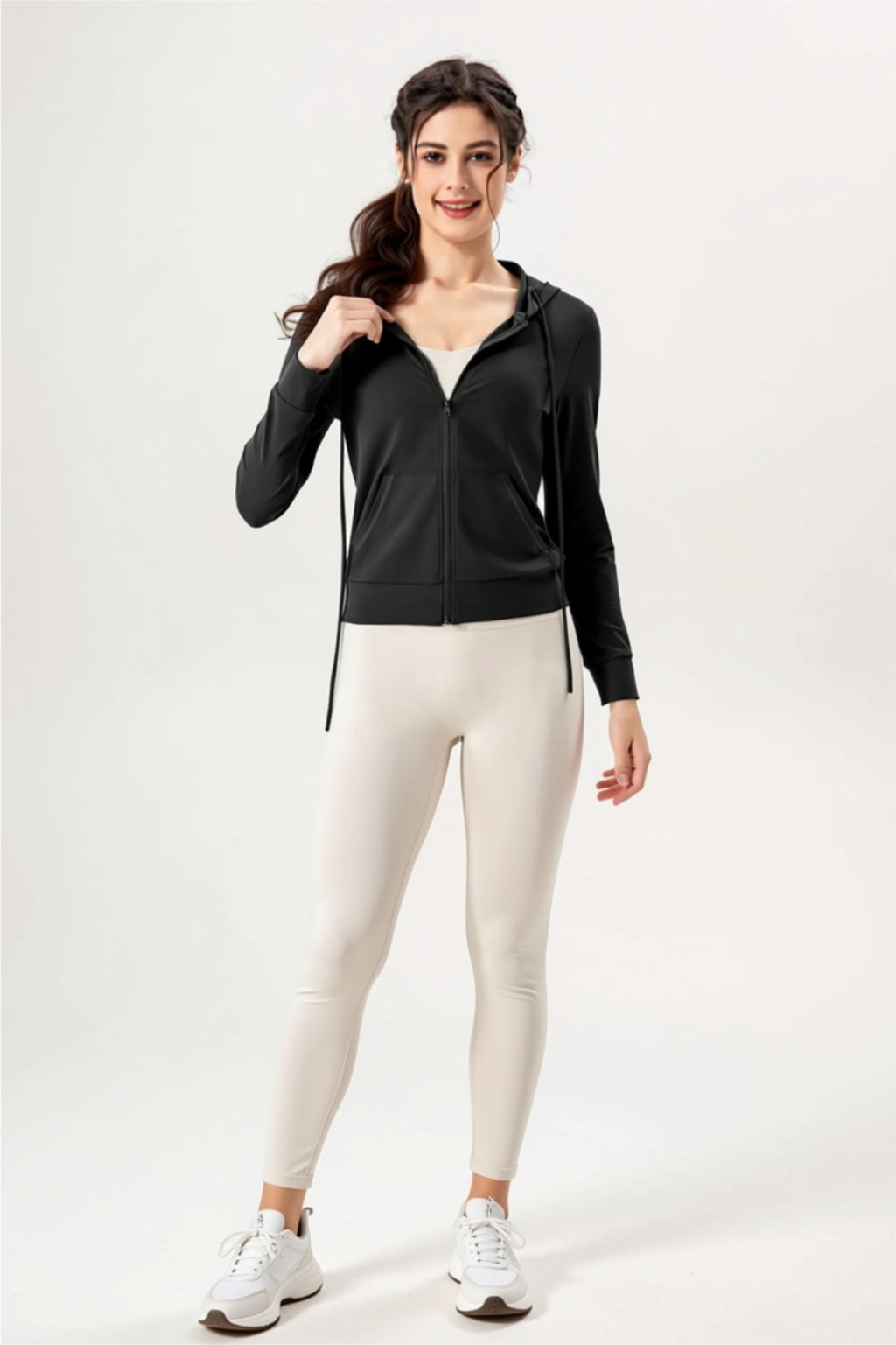 Full-Zip Hooded Jacket with Drawstring