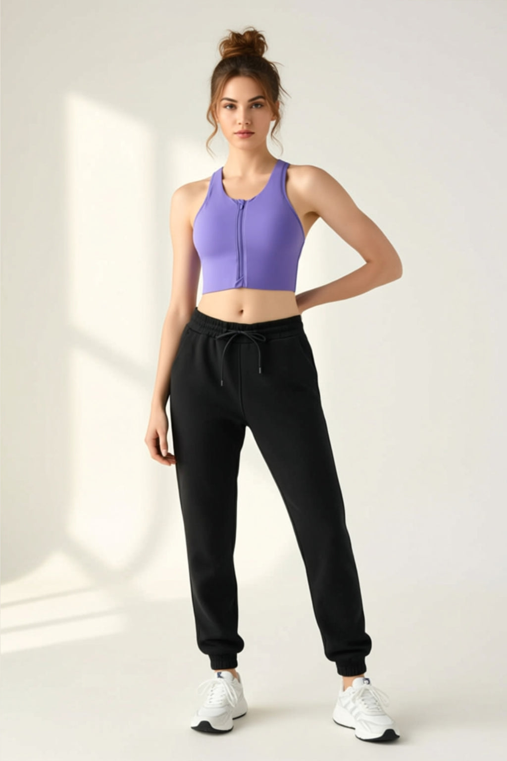 Zip Front Sports Bra