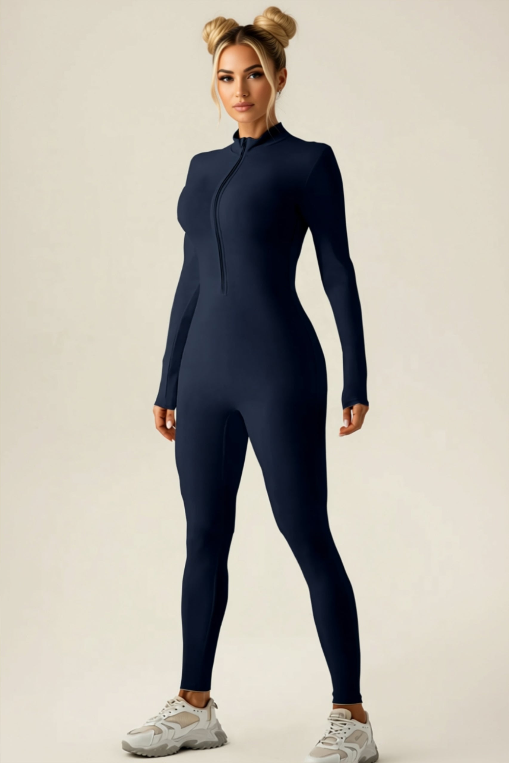 Full-Length Zip Front Active Jumpsuit