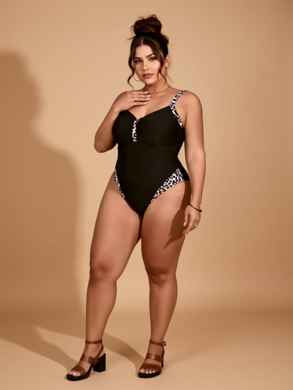 Sexy Self‑Design Knit Swimsuit