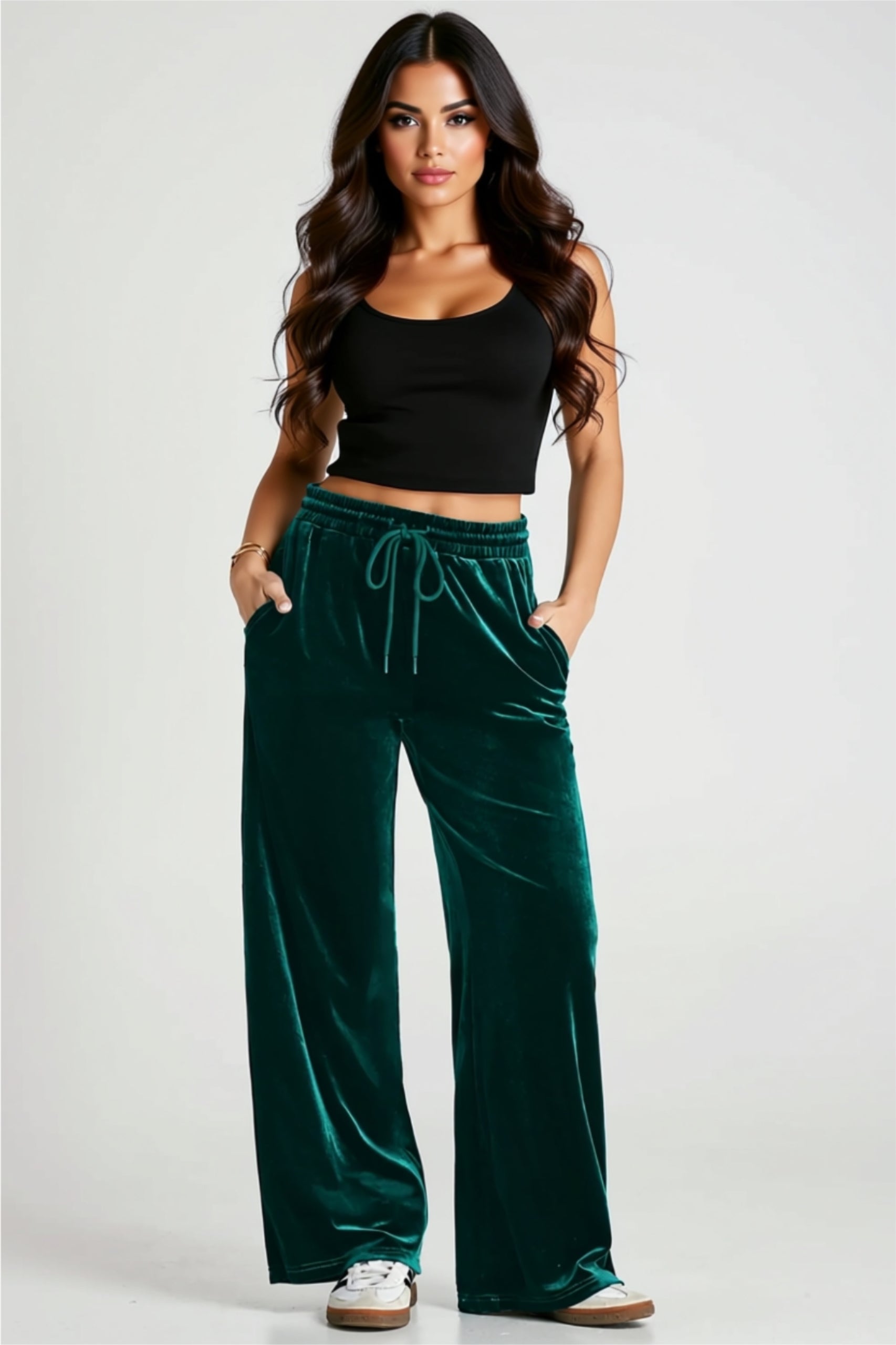 Wide-Leg Drawstring Lounge Pants