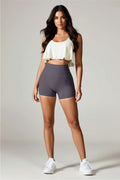 High-Waist Sportshorts mit Taschen