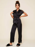 Lace Trim 2‑Piece Pant Sleepwear Set