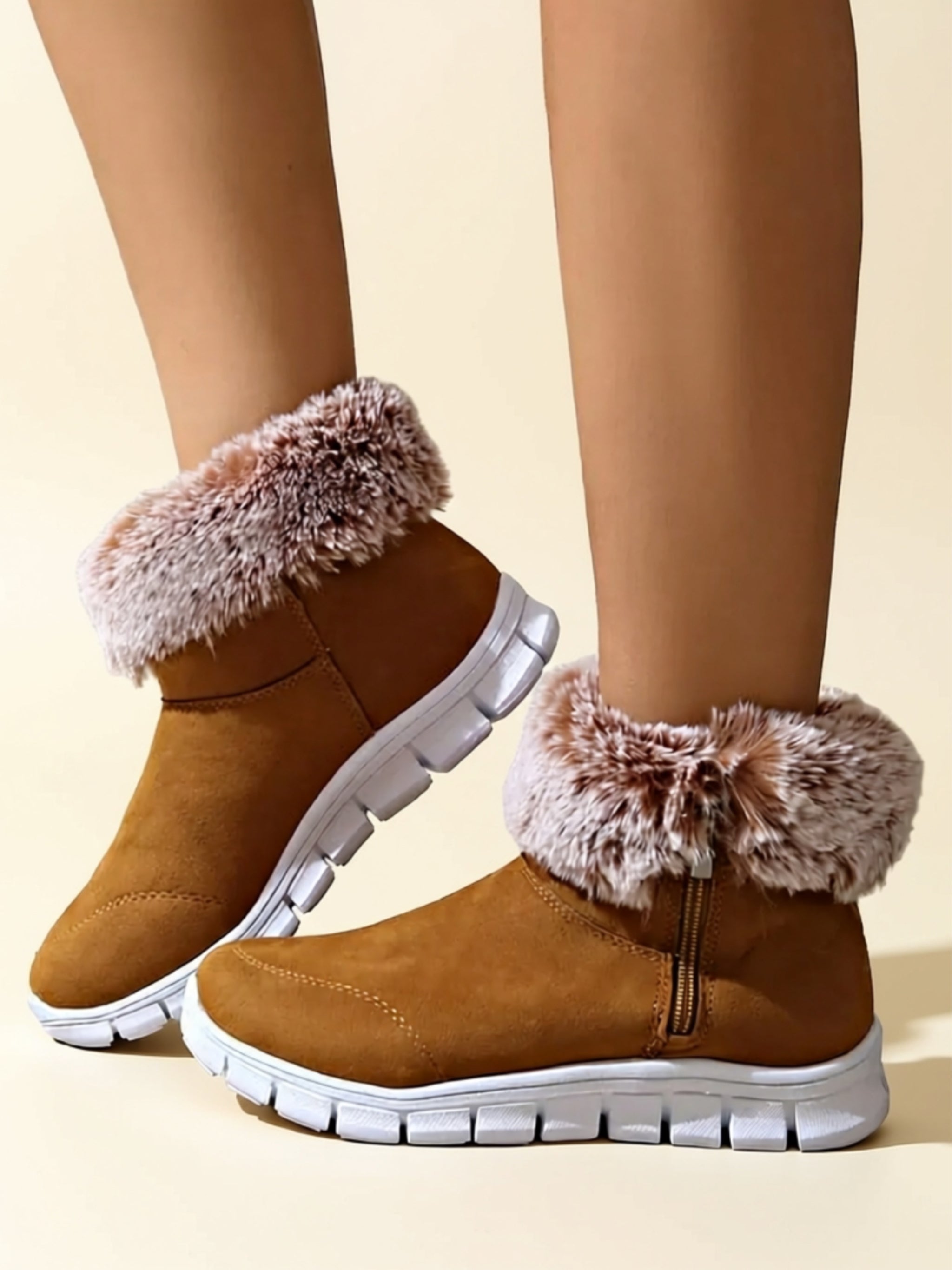 Vegan Leather Low‑Heel Boots