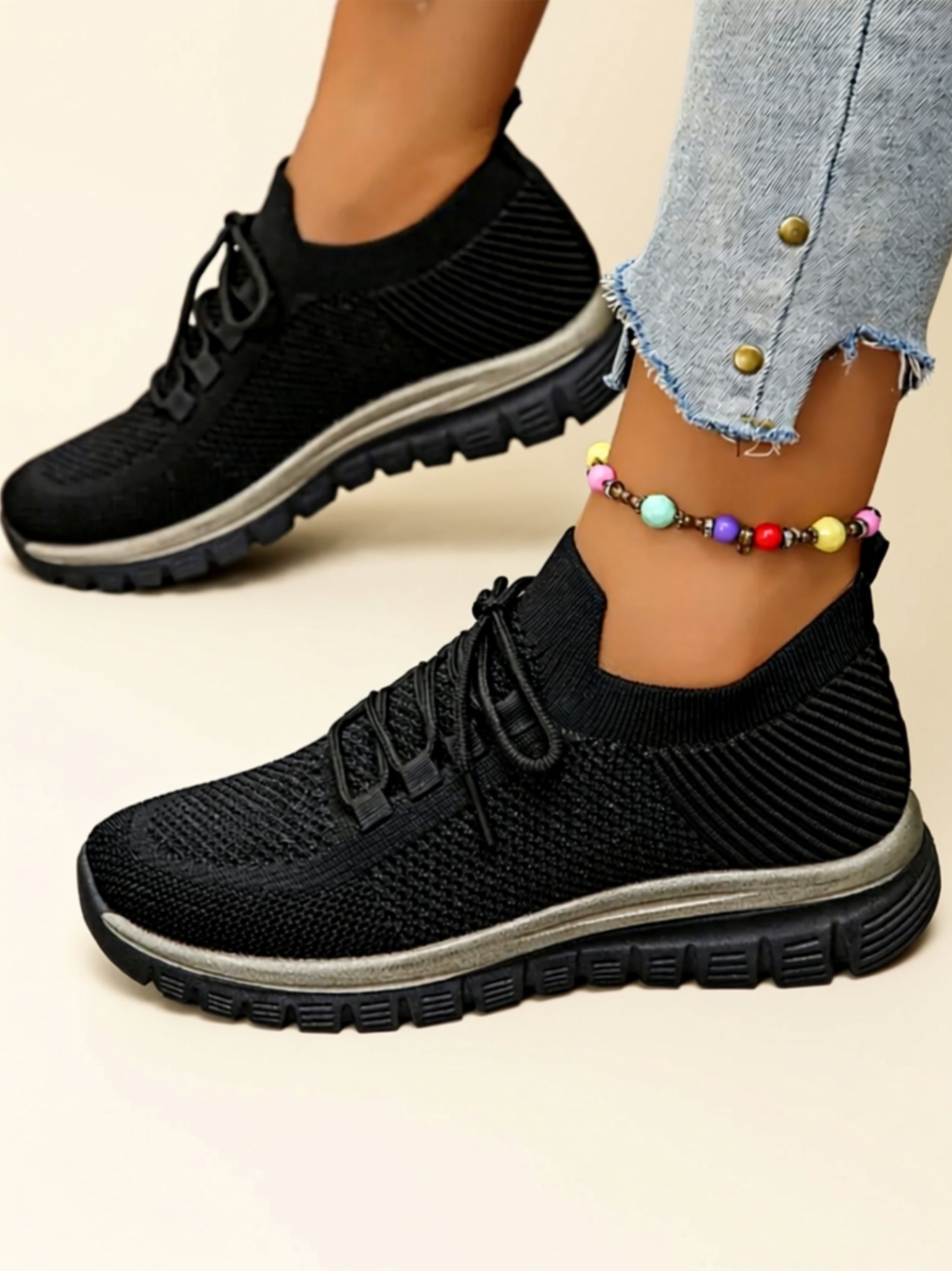 Low Heel Mesh Sneakers