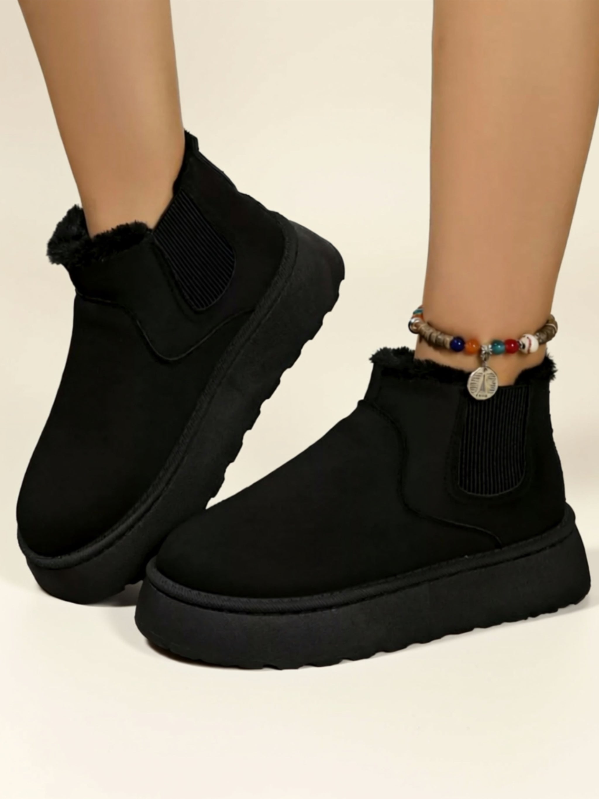 Suede Mid‑Heel Boots