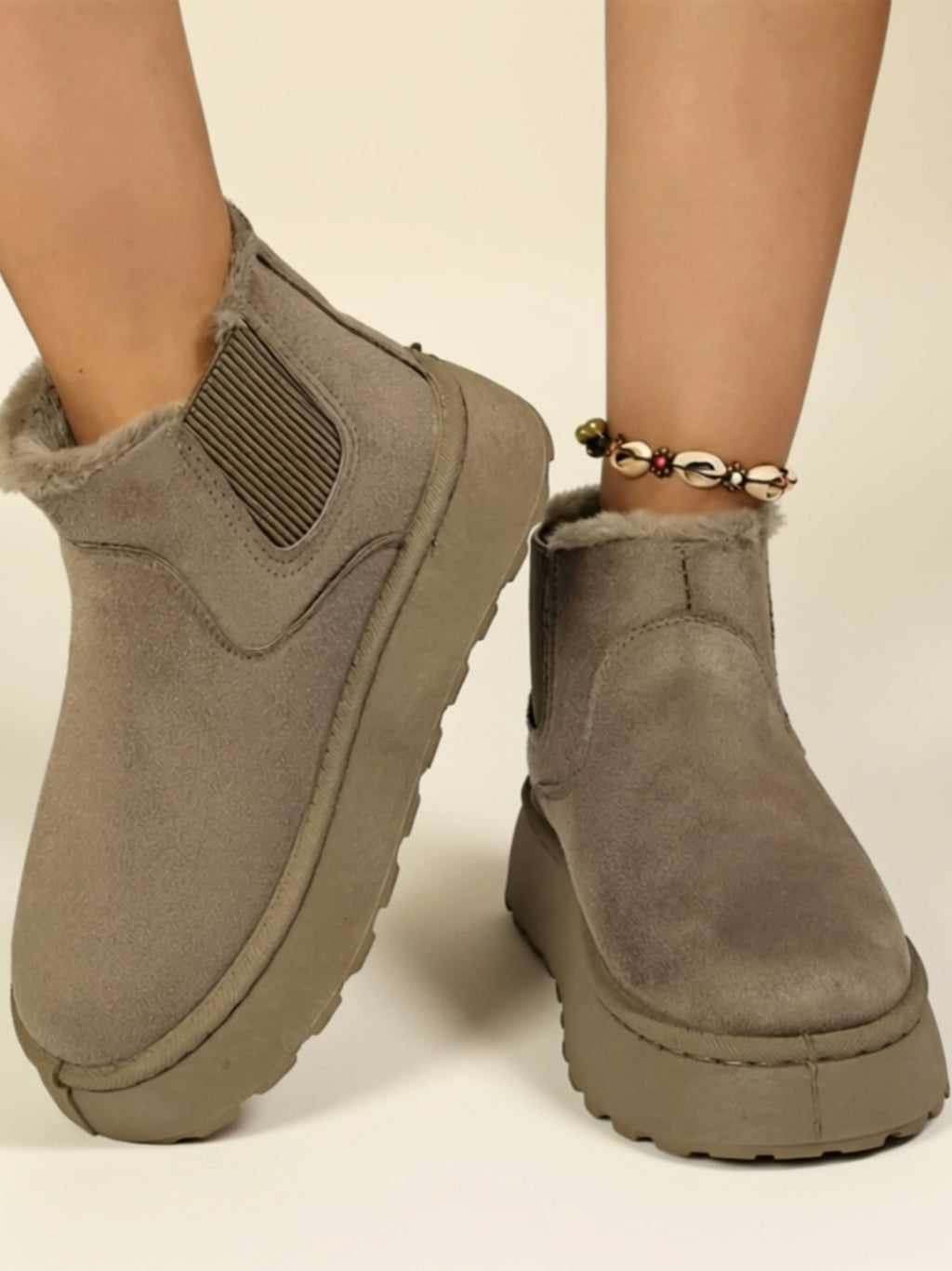 Suede Mid‑Heel Boots