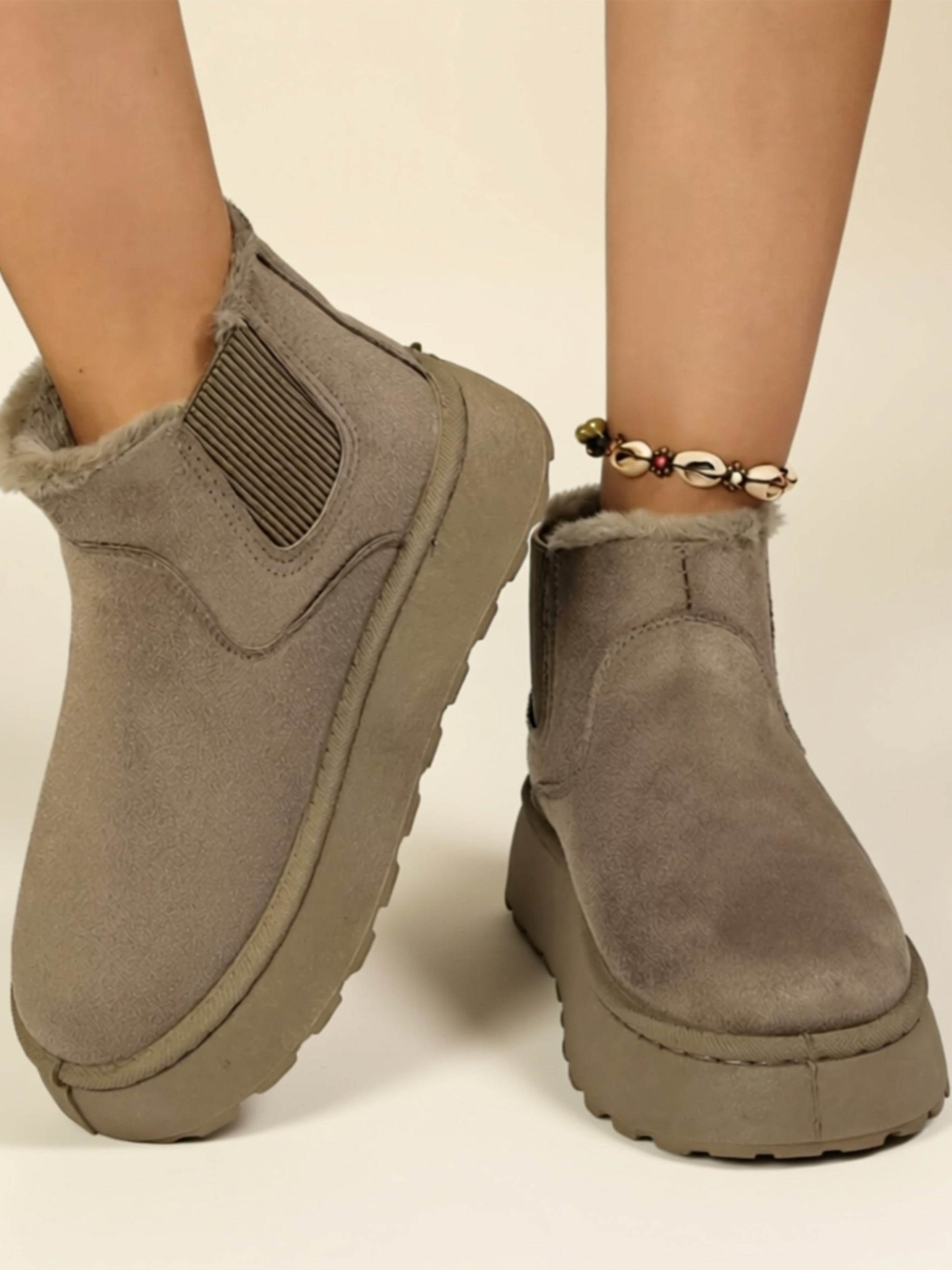 Suede Mid‑Heel Boots