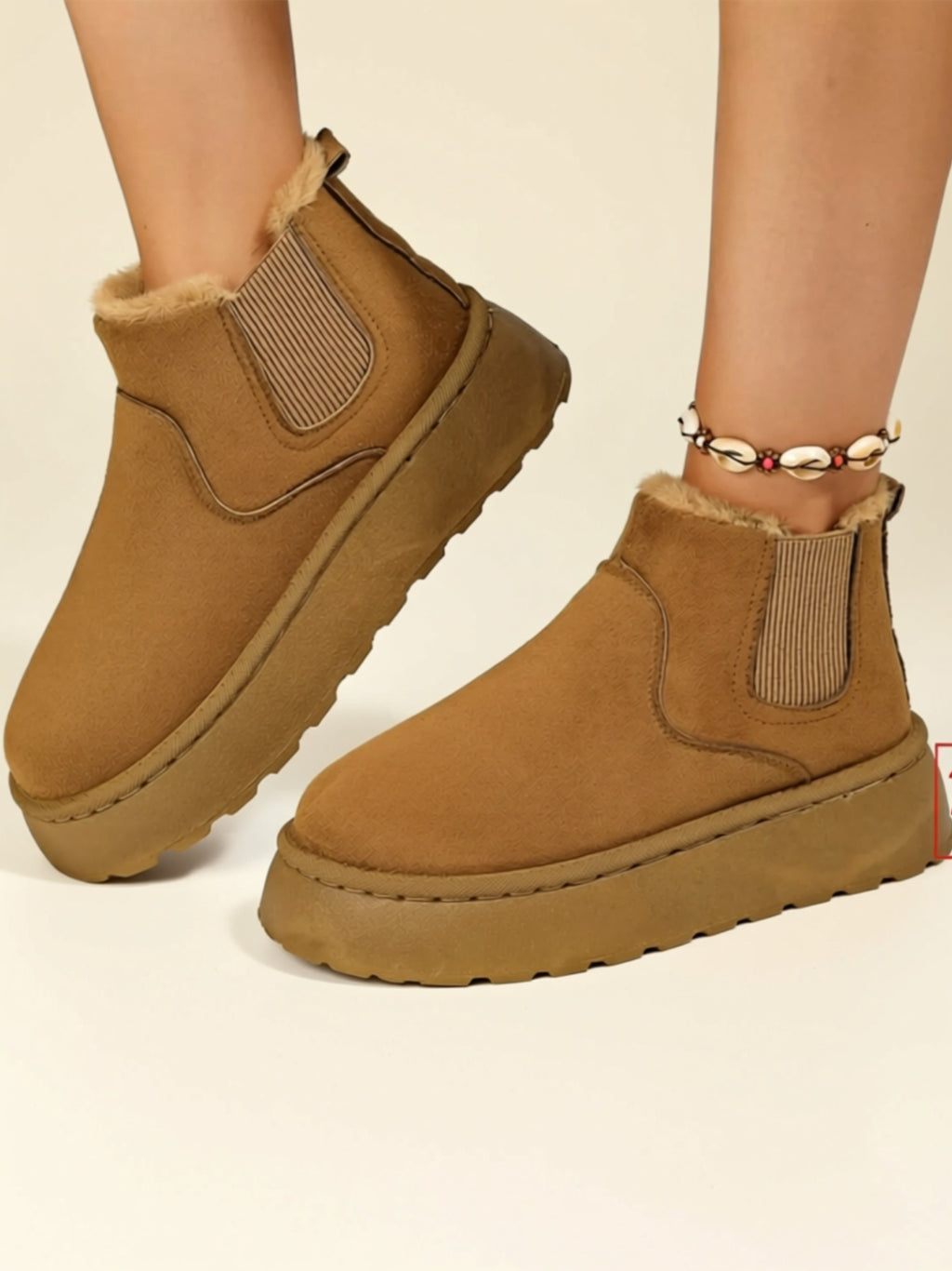 Suede Mid‑Heel Boots