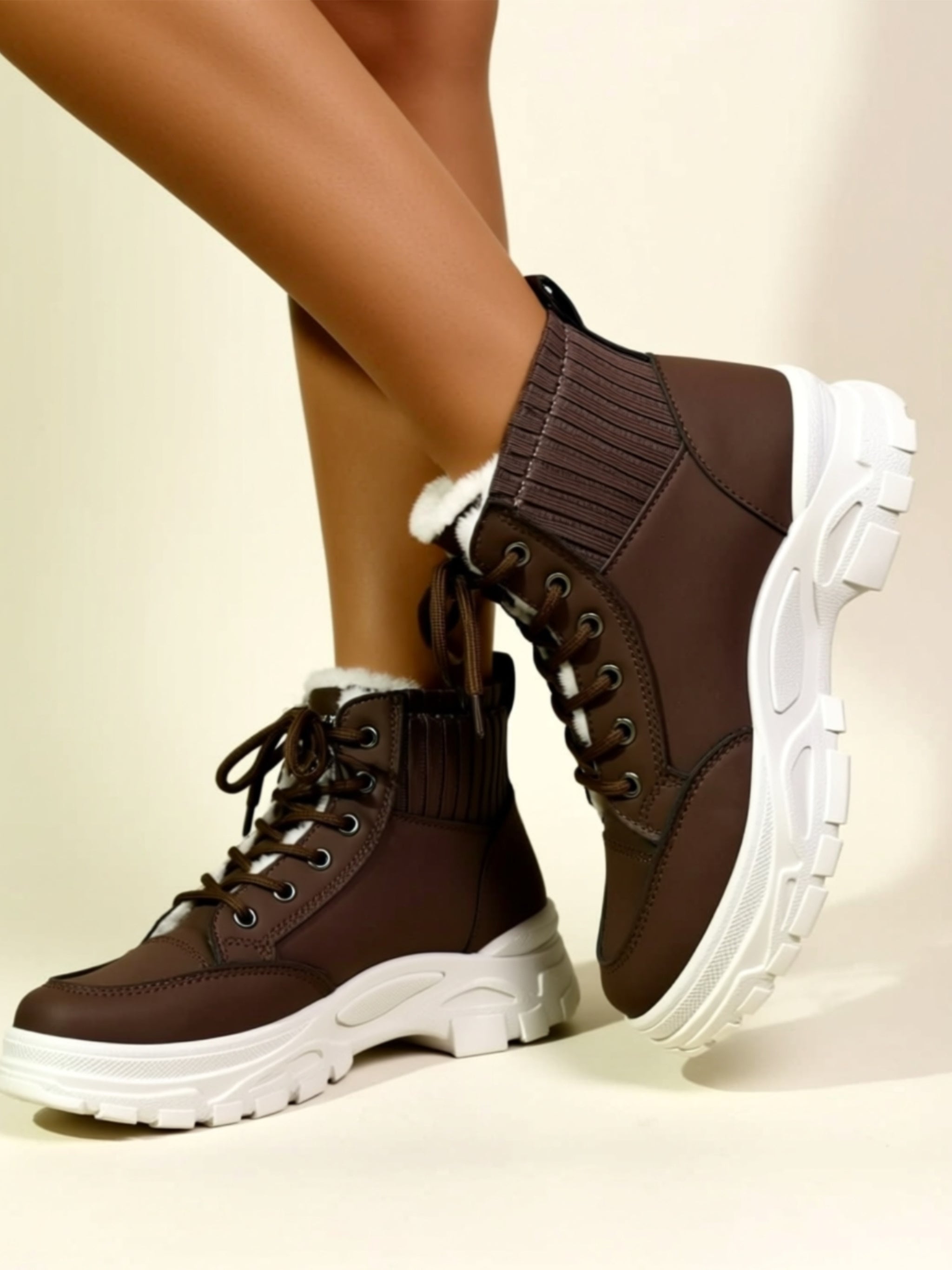 Low‑Heel Vegan Leather Boots