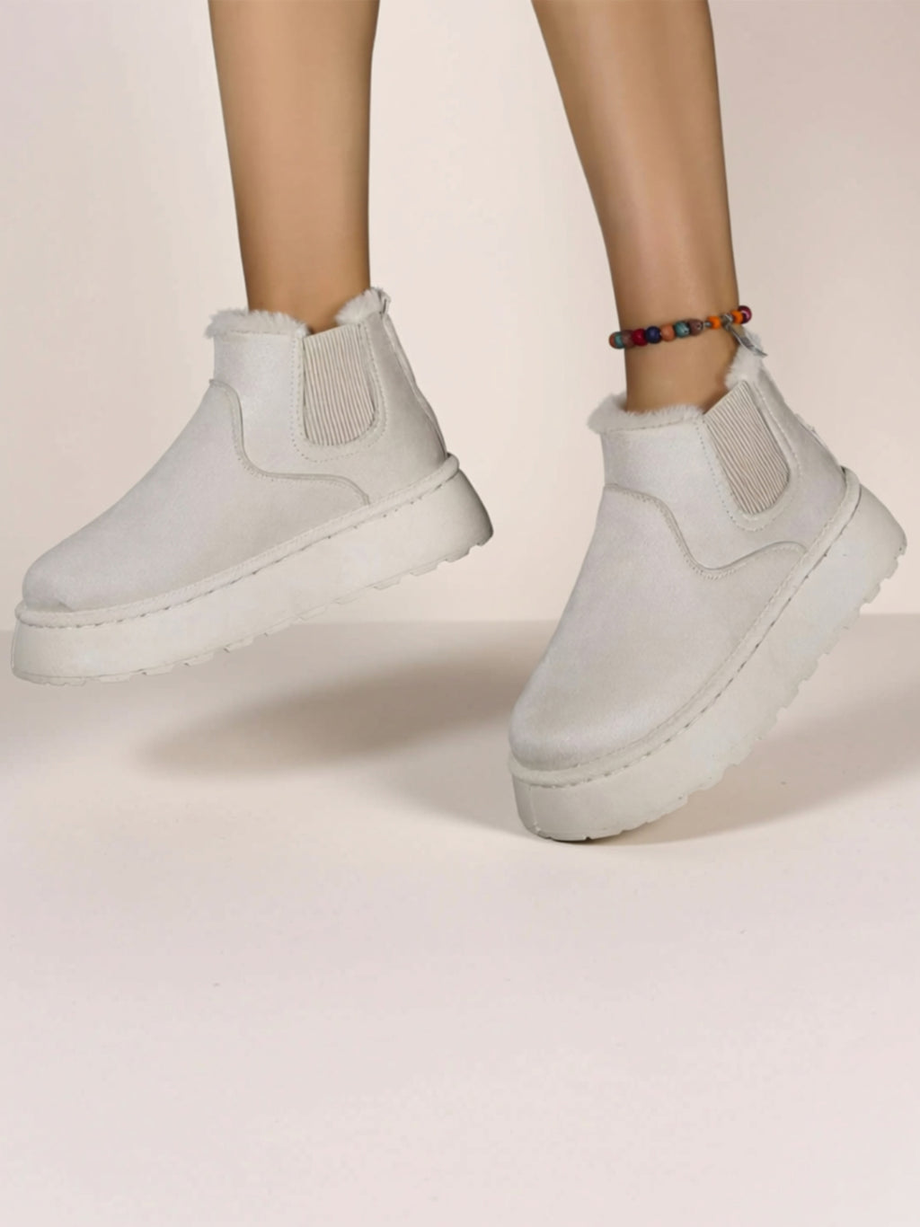 Suede Mid‑Heel Boots